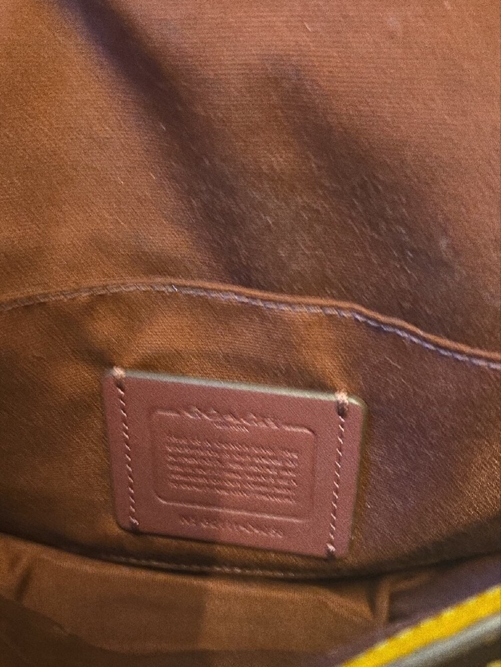 Coach Yellow Pebbled Leather Crossbody with Contrast Strap - Picture 4 of 9